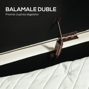 HOMCOM Bancă de Depozitare de Intrare Ovală 72L, Design Canelat cu Capac Rabatabil și Scaun Capitonat, Bancă de la Capătul Patului, Pouf, în Velur și cu Picioare din Lemn de Pin, 108x44x43.5 cm, Crem | Aosom Romania