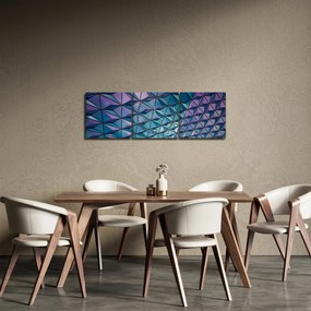 Tablou - structură colorată (cu ceas) (90x30 cm)