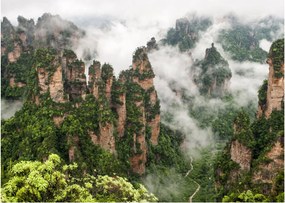 Tablou pe sticlă - Parcul Național Zhangjiajie, China (70x50 cm)