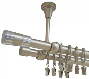 Galerie dubla VALEO prindere tavan 19/19 mm crom mat (Alege marime: 360 cm)