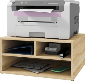 HOMCOM Organizator birou aspect lemn cu 3 compartimente, suport imprimantă dim. 47L x 40l x 22,5H cm | Aosom Romania