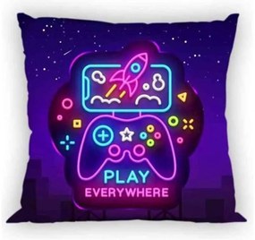 Gamer Față de pernă neon 40x40 cm
