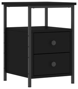 826013 vidaXL Noptieră, negru, 34x35,5x50 cm, lemn compozit