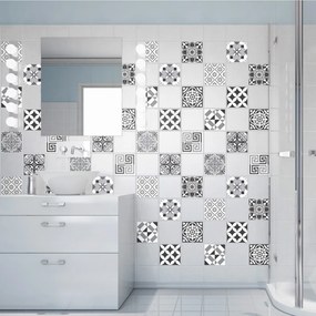 Set 60 autocolante Ambiance Elegant Tiles Shade of Gray, 10 x 10 cm