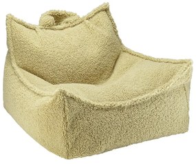 Fotoliu puf pentru copii verde cu tapițerie din țesătură bouclé Chair – Wigiwama