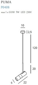 Lustra, Pendul design minimalist Puma P0408 MX