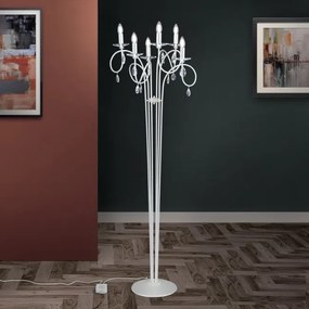 Lampadar stil clasic cu cristale Swarovski Giada argintiu mat