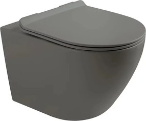 Set vas WC suspendat Rune Ivaldi antracit finisaj mat cu capac slim