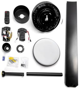 Ventilator LED dimabil de tavan Aigostar LED/24W/230V 2700-6500K 165 cm negru + telecomandă