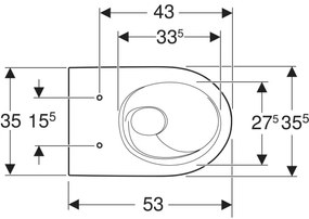 Vas wc suspendat rimless alb, Geberit Acanto, cu tehnologie TurboFlush