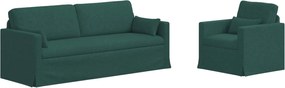 vidaXL Set de canapea 2 pcs Verde închis 198 x 78 x 80 cm țesătură