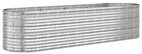 Jardiniera argintiu 296x80x68 cm otel vopsit electrostatic 1, Argintiu, 296 x 80 x 68 cm