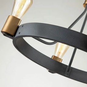 Quintiesse QN-SILAS-4P-DZ - Lustră cu tijă SILAS 4xE27/60W/230V, negru/auriu