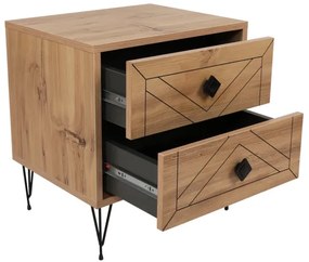 Noptieră LUNA 55x50 cm maro/neagră