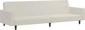 vidaXL Canapea extensibilă cu 2 locuri, crem, catifea