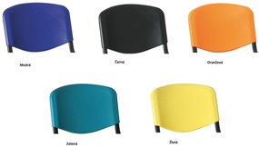Bancă din plastic ISO II, 4 locuri + masă - picioare cromate, verde
