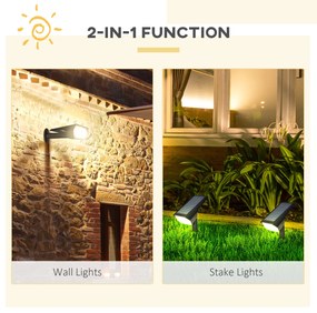 Outsunny Lampi Solare de Gradina, Aplica de Perete LED IP65, Lumina Ambientala Exterioara, 3 Culori, Decorativ | Aosom Romania