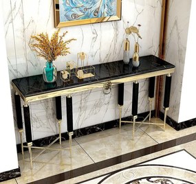Consola Monaco negru/gold – H85 cm
