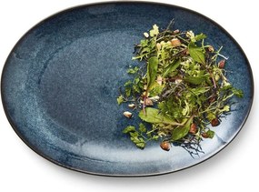 Farfurie neagră/albastră din gresie Gastro Dark Blue/Black – Bitz