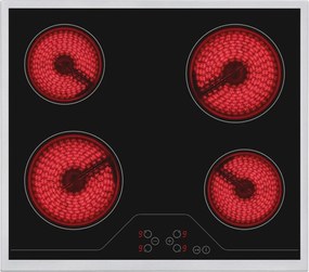 Plită ceramică încorporabilă HOMEFORT HFBK64T2B, cadru metalic, 6000 W, senzor tactil, blocare pentru copii,