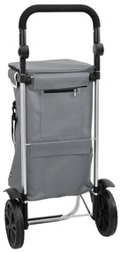 vidaXL Carucior de cumpărături Manual Gri 36.5 x 46.5 x 100.5 cm