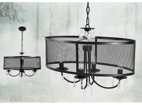 Lustră pe lanț BRESSO 4xE14/12W/230V negru