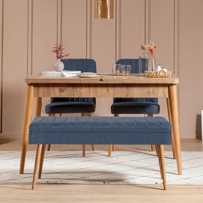 Set mobilier sufragerie Vlasta 1 (pin atlantic + albastru închis) (pentru 4 persoane). 1073058