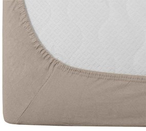 Cearsaf jersey de culoare nisipie 90 x 200 cm
