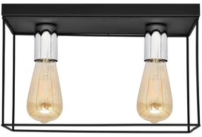 Plafonieră FINN 2xE27/15W/230V negru/crom