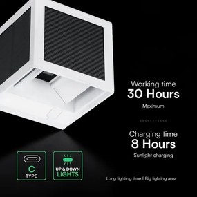 Lampă de perete solară cu LED și senzor 9W/3,7V 3000/4000/6000K IP65 2600 mAh albă