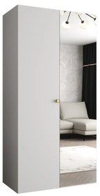 Dulap de haine 100 cm Parna 2 (alb + Auriu). 1125914