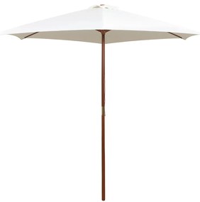 Umbrela de soare cu stalp de lemn 270 x 270 cm, alb crem Crem