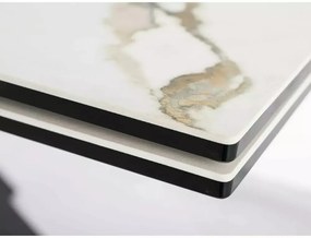 Masa extensibila Columbus Ceramic alb AMBER BIANCO/negru L160-240 cm