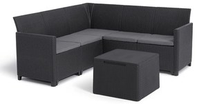 Set de colț de grădină Claire cu 5 locuri și masă cu perne, grafit