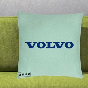 Perna Personalizata cu emblema Volvo, 40x40 cm, Verde Menta, Husa Detasabila, Perna Inclusa, BEKZ®