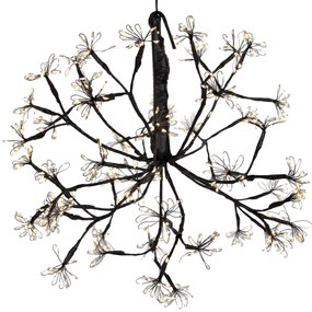 Lumină suspendată sferică de Crăciun neagră 40cm incl. LED cu temporizator IP44 - Nobu