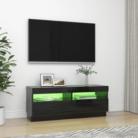 Comoda TV cu lumini LED, negru extralucios, 100x35x40 cm 1, negru foarte lucios, 100 x 35 x 40 cm