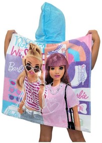 Barbie Together poncho prosop de plajă 60x120 cm