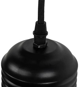 Lampă pendant de design neagră cu 3 lumini - Raga