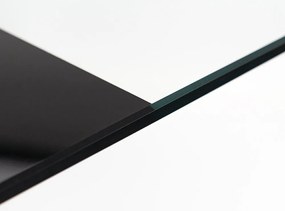Masă de dining pătrată Riona 120 cm din sticlă neagră