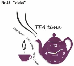 Ceas decorativ de bucătărie Tea Time Gri