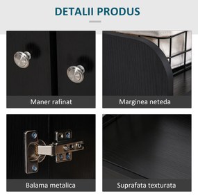 HOMCOM Dulap pentru Pantofi, Organizator Încălțăminte cu Design Compact, 83x30x90 cm, Negru | Aosom Romania