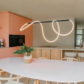 Lampă suspendată de design neagră cu LED cu dimmer în 3 trepte - Danisha