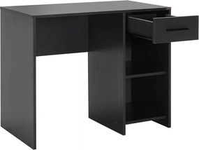 Birou Modern Adore Concept cu Sertar și 2 Rafturi, Alb - Maro - Stejar - Antracit, 90x52x75 cm
