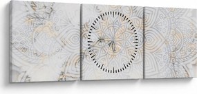 Tablou - Mandale albe (cu ceas) (90x30 cm)