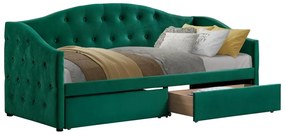 Pat de o persoană (divan) 90 cm Zonas (verde) (cu somieră) (cu sp. depozitare). 1116570