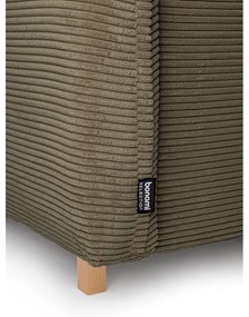 Colțar verde extensibil cu tapițerie din catifea reiată (cu colț variabil) Tori – Bonami Selection