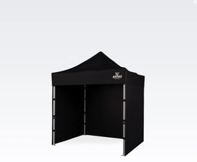 Soluție exclusivă pentru marketingul dumneavoastră: Cort tip foarfecă 2x2 m – Fără efort, cu impact maxim! - cu 3 pereți - Negru