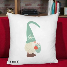 Perna Decorativa Gnom Nordic cu Cana Calda Menta, 40x40 cm, Alb Pufos, Husa Detasabila, Perna Inclusa, BEKZ®
