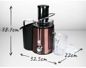 Storcator de fucte si legume Adler AD 4129, 1000/2000W, 2 viteze, 1L, Sistem anti-picurare, Negru/Bronz